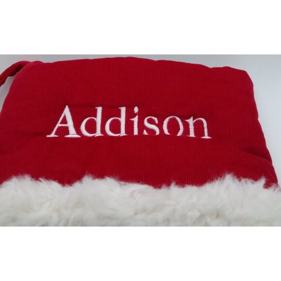 Pottery Barn Kids Addison Woodland Bear Stocking Holiday Christmas Quilted Xmas - Picture 2 of 10